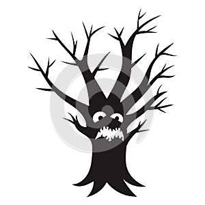 Scary tree icon, simple style