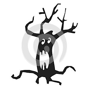 Scary tree icon, simple style