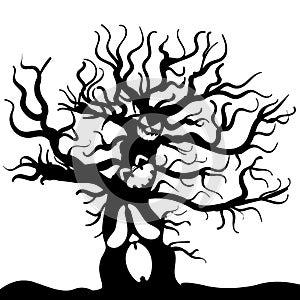 Scary tree Monster sketch Halloween Vector