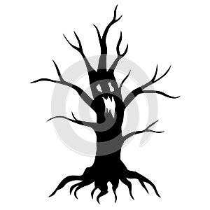 Scary tree silhouette