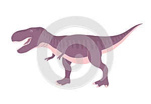 Scary tyrannosaurus rex on a white background