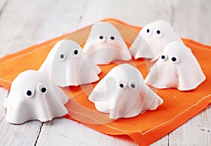 Scary white edible Halloween ghost appetizers