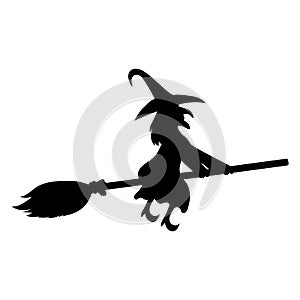 Scary witch flying