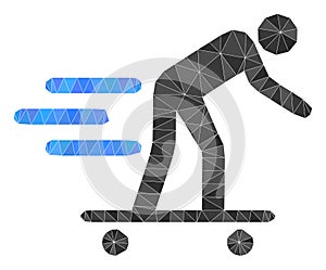 Scate Roller Man Polygonal Mocaic Icon