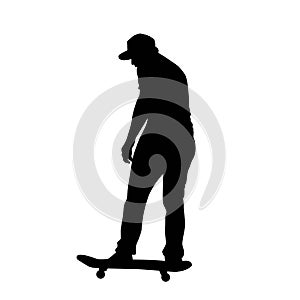 scater going forward vector silhouette from the back isolated on white background