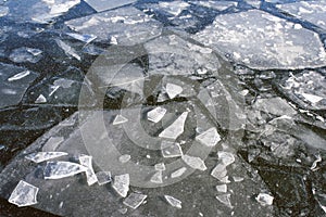 Scatter of crushed ice floes.