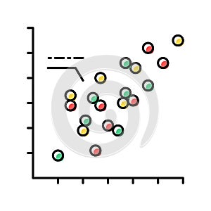 scatter plots color icon vector illustration