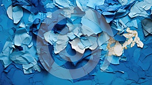 scattered blue torn paper