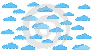 Scattered Clouds Pattern: Light Blue Sky Background Element, vector design Generative AI