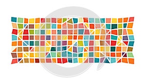 Scattered Colorful Geometric Square Blocks in Abstract Pattern, vector design Generative AI