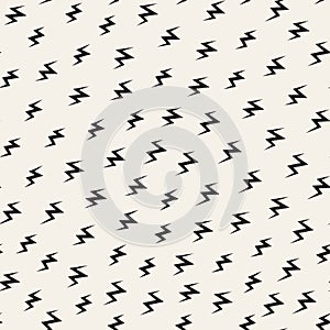 Scattered Geometric Line Shapes. Abstract Background Design. Vector Seamless Black and White Pattern.