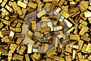 Scattered gold bars photo