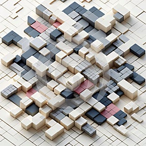 154 44 Scattered pieces top view arranged in a tessellating des photo