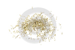 Scattered Pile of Dry Rosemary Isolated on White Background
