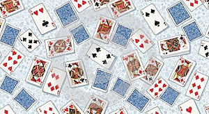 Scattered Playing Cards Background Pattern