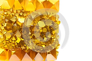 Scattered yellow Monocrystal synthetic diamonds