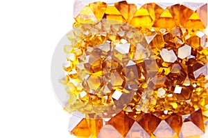 Scattered yellow Monocrystal synthetic diamonds