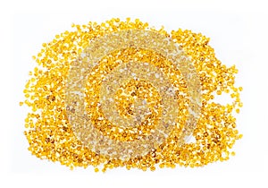 The scattered yellow synthetic diamonds