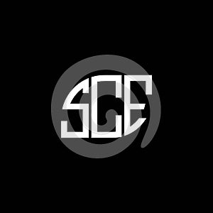 SCE letter logo design on black background. SCE creative initials letter logo concept. SCE letter design photo