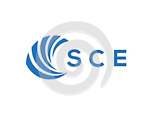 SCE letter logo design on white background. SCE creative circle letter logo