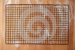 Scenario of a kitchen table top view with baking material