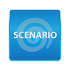 Scenario shiny blue square button