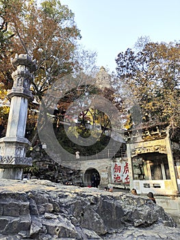 Scenary inside Tiger Hill or Huqiu in Suzhou, China