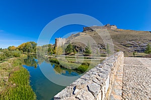 Bridge river and ruins of castle in Burgo de Osma photo
