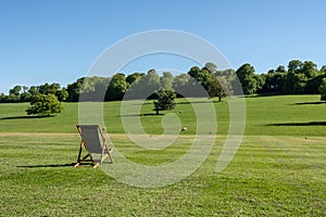 Scene across farmland in Derbyshire in UK