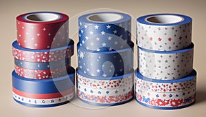 A Scene Of A Beautifully Atmospherically Colored Set Of Patriotic Tape