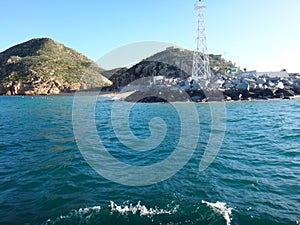 Scene of Cabo San Lucas from a cruise ship. Baja California, Mex