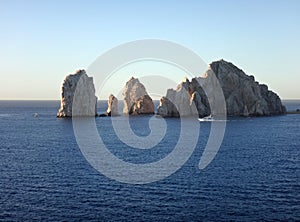 Scene of Cabo San Lucas from a cruise ship. Baja California, Mex