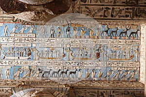 Scene in Denderah Temple, Qena, Egypt