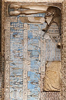 Scene in Denderah Temple, Qena, Egypt