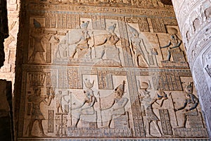 Scene in Denderah Temple, Qena, Egypt