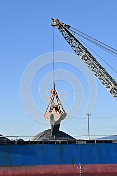 A scene of dredging work at the port.