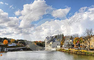 Scene of Elora, Ontario, Canada on a beautiful fall day