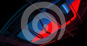 Red and blue abstract shape