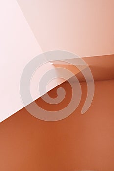 Low angle view of pink background interior of gallery