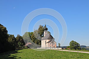 GERMANY, BAVARIA, WAGING AM SEE - SEPTEMBER 21, 2019: Pilgrimage church MariÃÂ¤ Heimsuchung MÃÂ¼hlberg photo