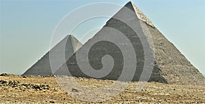 Scene from the Great Pyramids of Giza in Egypt
