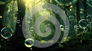 scene green bubble background