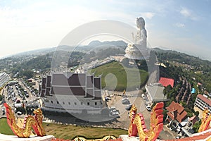 Scene of Guan Yin Bodhisattva Statue The largest Kuan Yin statue in Thailand. AT Wat Huay Pla Kang temple.