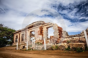 Historic abandoned lighthouse ruins at Aguadilla, Puerto Rico, photo