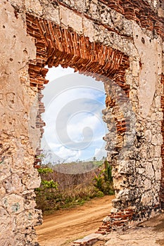 Historic abandoned lighthouse ruins at Aguadilla, Puerto Rico, photo