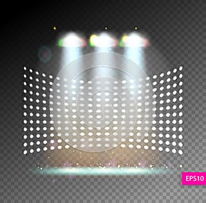 scene illumination show, bright lighting with spotlights, floodlight disco photo