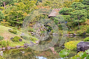 Scene at Isuien Garden in Nara, Japan