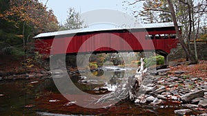 Scene of Josiah Hess Covered Bridge in Pennsylvania, United States