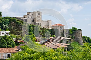 Scene with Kruja castle near Tirana, Albania photo