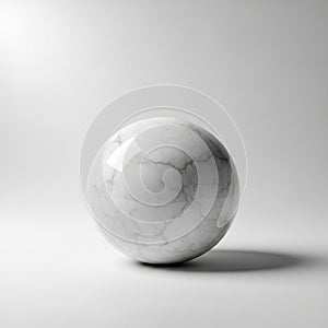 The scene is minimalistic, emphasizing the sphere s texture and form